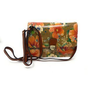 Lanza Leather Crossbody Organizer, Apricot Blossoms :O